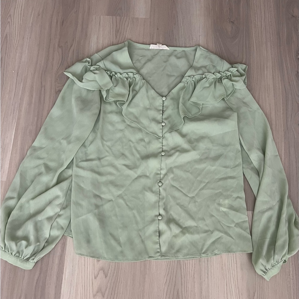 Mint green light weight blouse perfect for every season